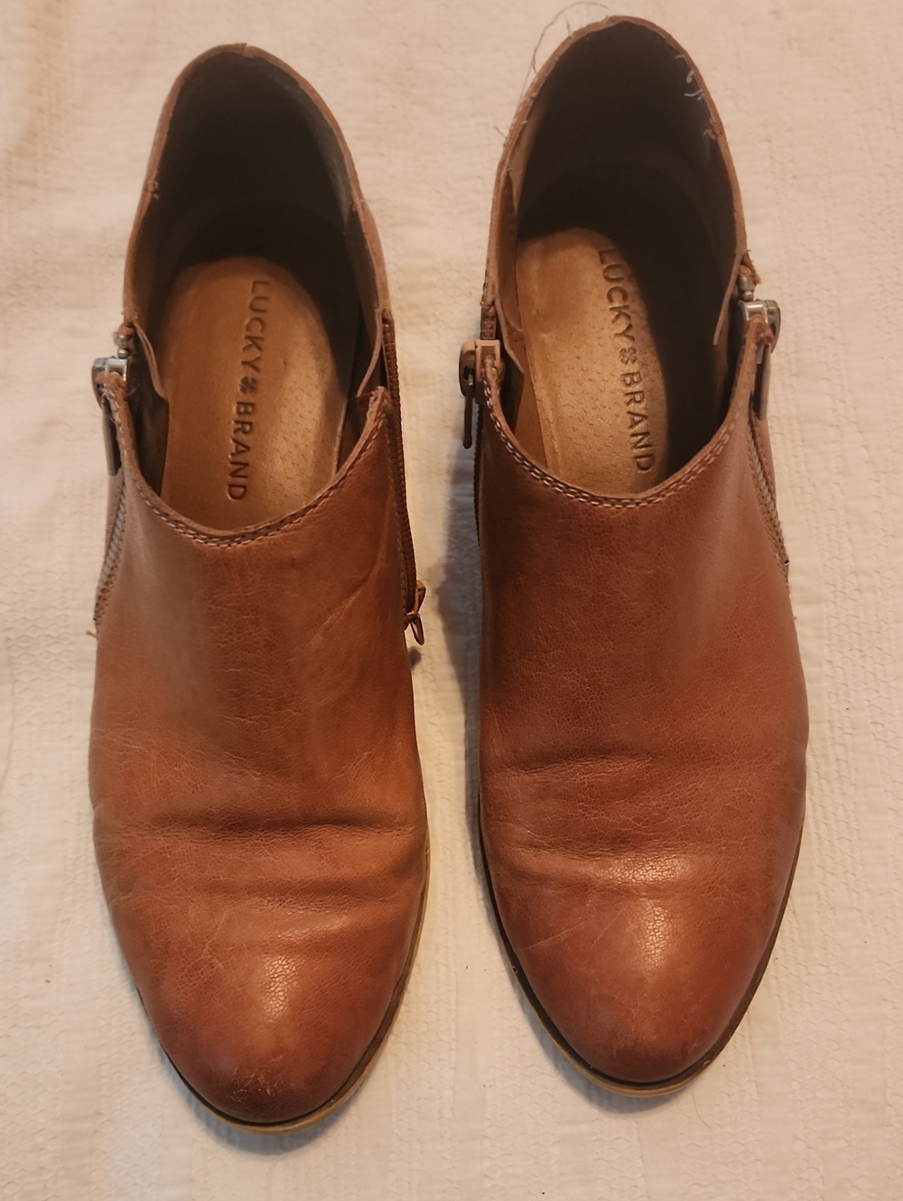 Lucky Brand Men's Tan Leather Slip-On Loafers